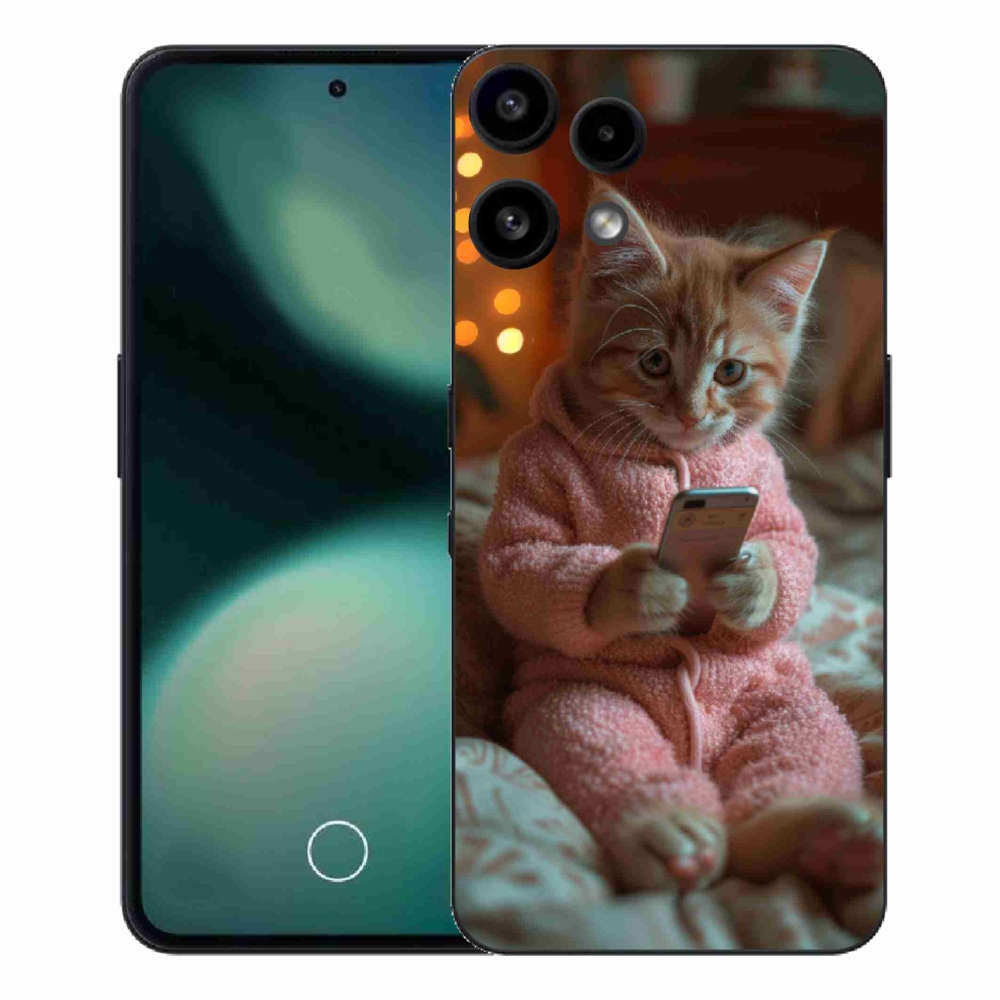 Gelový kryt mmCase na Nothing Phone (3a) Lite - kotě s mobilem