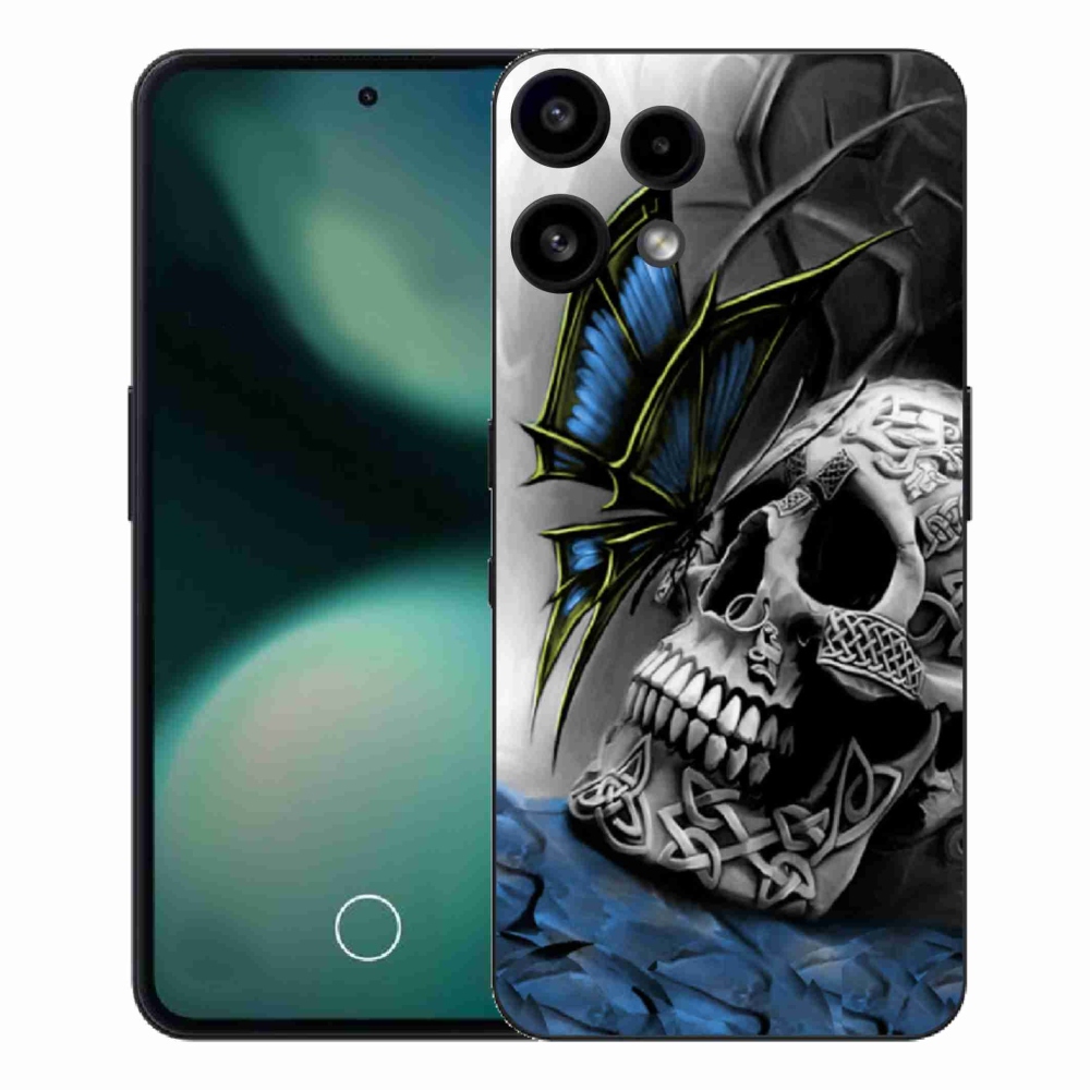 Gelový kryt mmCase na Nothing Phone (3a) Lite - motýl a lebka