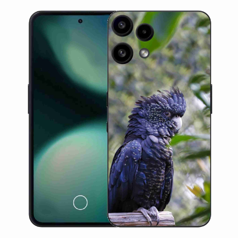 Gelový kryt mmCase na Nothing Phone (3a) Lite - papoušek kakadu černý