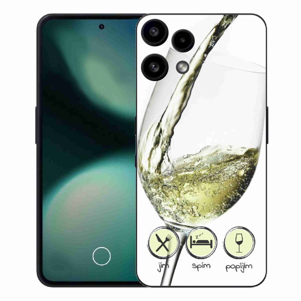 Gelový kryt mmCase na Nothing Phone (3a) Lite - sklenička vína bílé