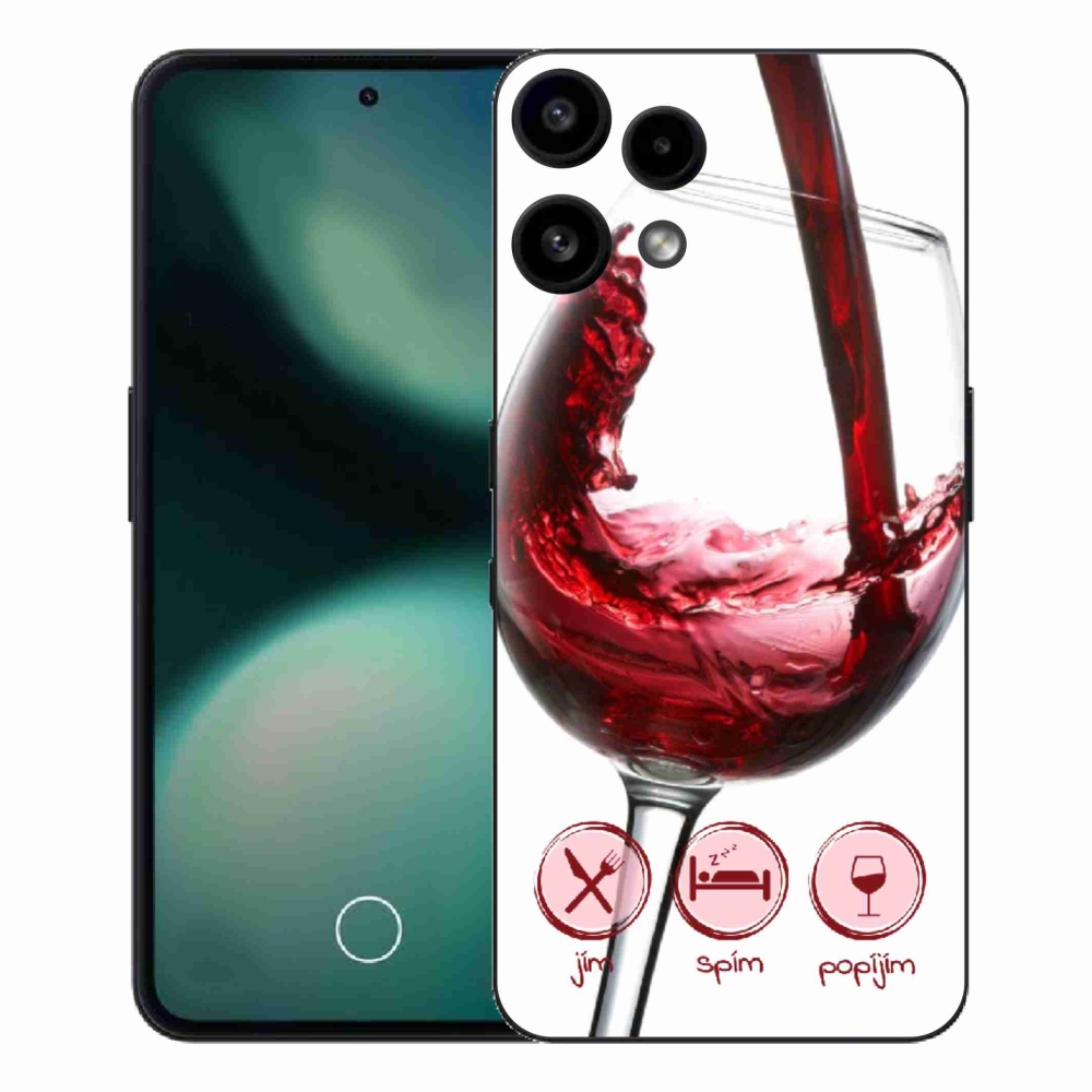 Gelový kryt mmCase na Nothing Phone (3a) Lite - sklenička vína červené