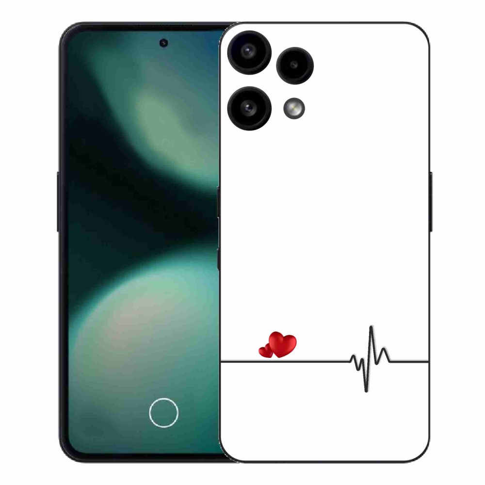 Gelový kryt mmCase na Nothing Phone (3a) Lite - srdce a tep bílé pozadí