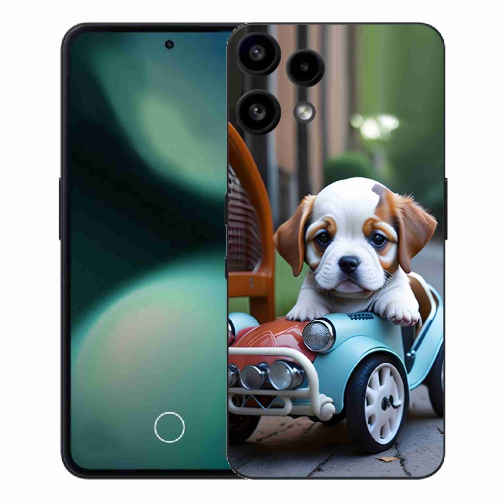 Gelový kryt mmCase na Nothing Phone (3a) Lite - štěně v retro autě