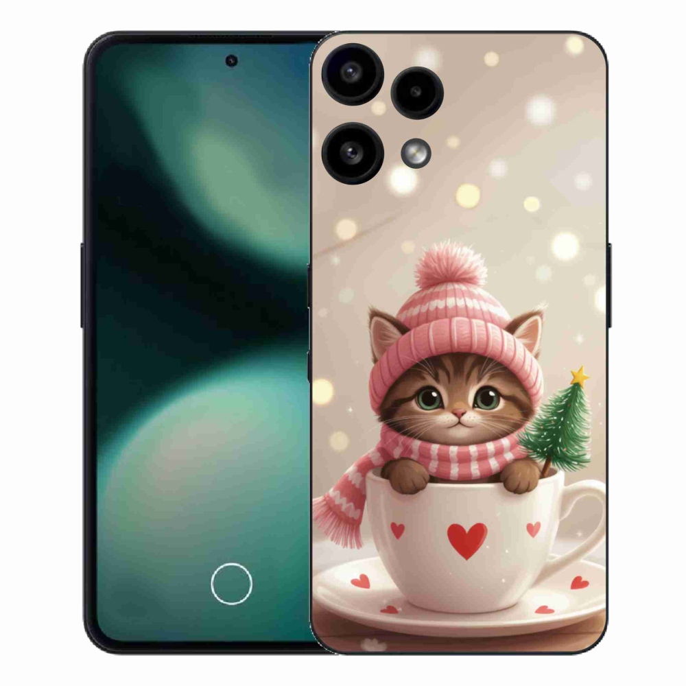 Gelový kryt mmCase na Nothing Phone (3a) Lite - vánoční kotě v hrnku