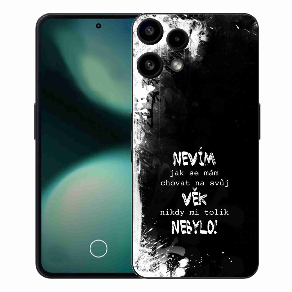 Gelový kryt mmCase na Nothing Phone (3a) Lite - vtipný text 14 černé pozadí
