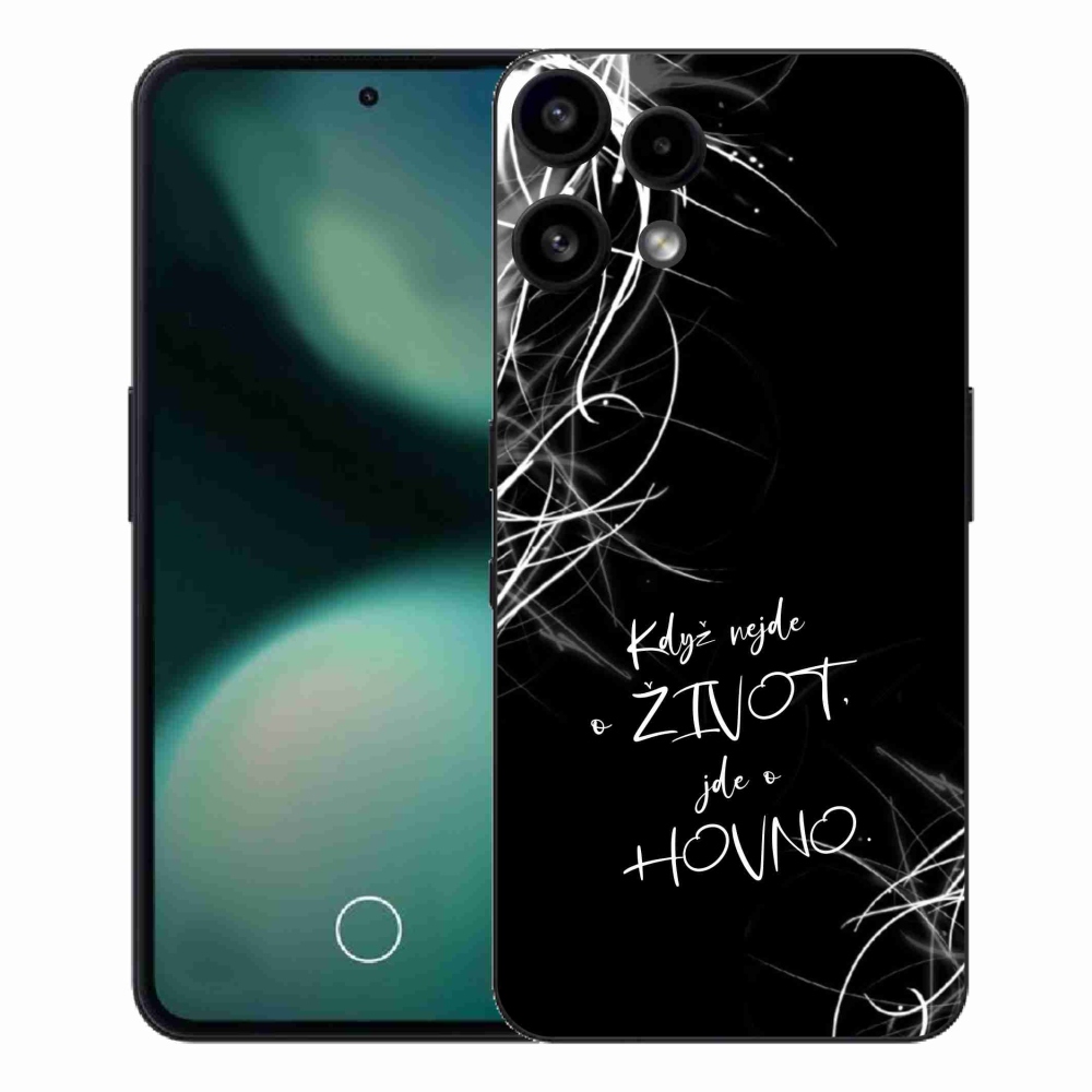 Gelový kryt mmCase na Nothing Phone (3a) Lite - vtipný text 16 černé pozadí