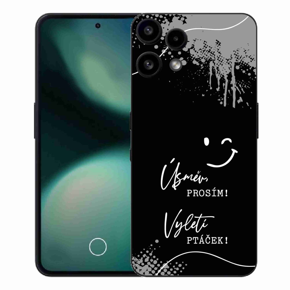 Gelový kryt mmCase na Nothing Phone (3a) Lite - vtipný text 4 černé pozadí