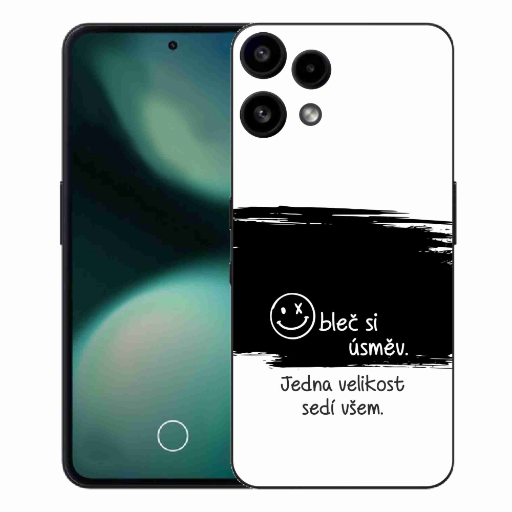 Gelový kryt mmCase na Nothing Phone (3a) Lite - vtipný text 8 černobílé pozadí