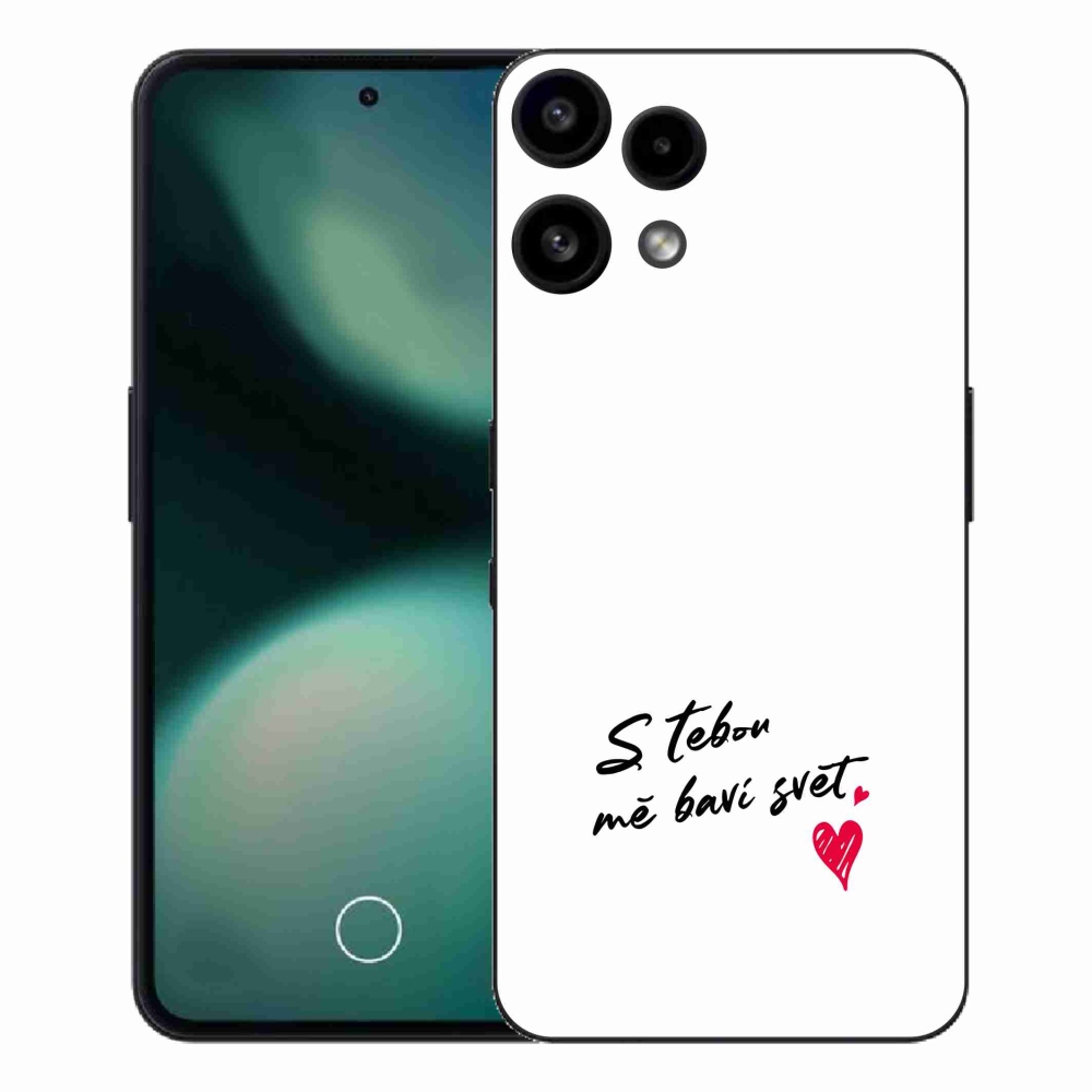 Gelový kryt mmCase na Nothing Phone (3a) Lite - zamilovaný text 1 bílé pozadí