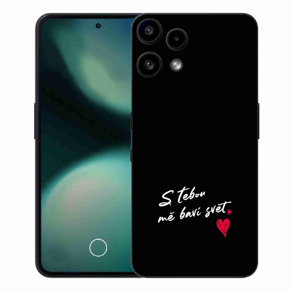 Gelový kryt mmCase na Nothing Phone (3a) Lite - zamilovaný text 1 černé pozadí