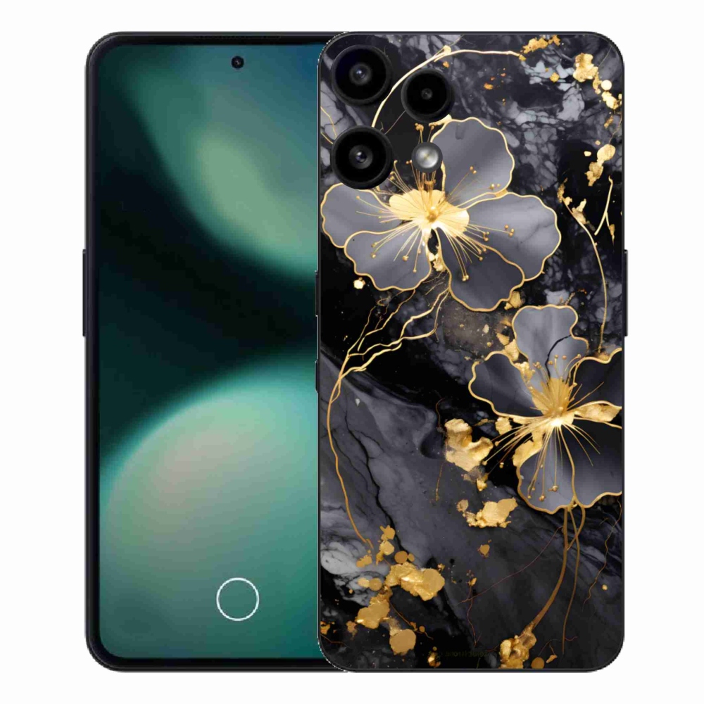 Gelový kryt mmCase na Nothing Phone (3a) Lite - zlaté květy