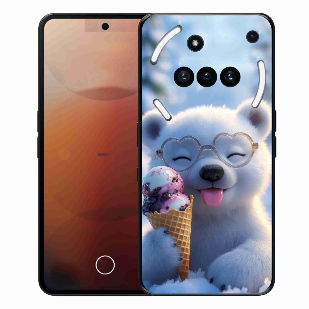 Gelový kryt mmCase na Nothing Phone (3a) - medvídek se zmrzlinou