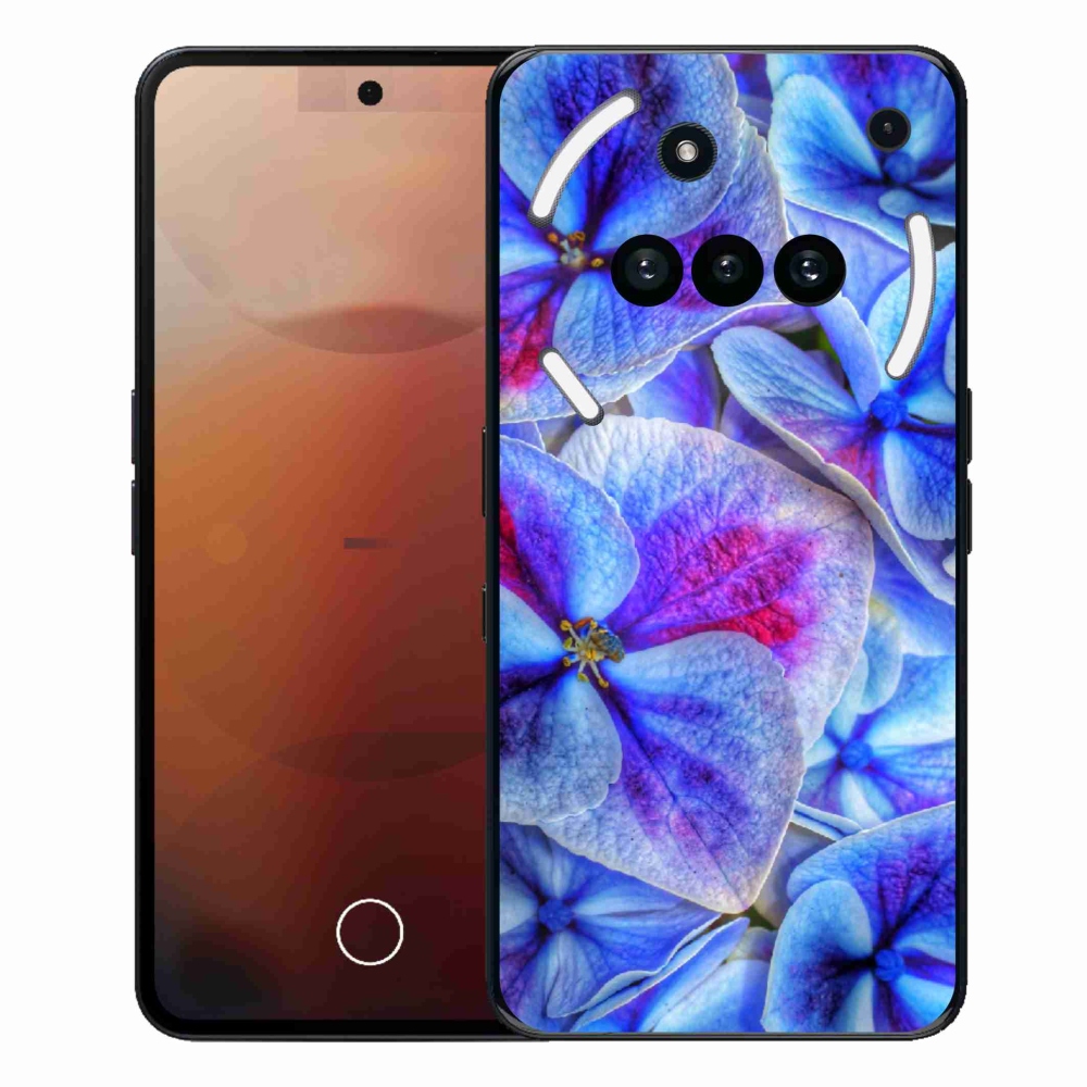 Gelový kryt mmCase na Nothing Phone (3a) - modré květy 1