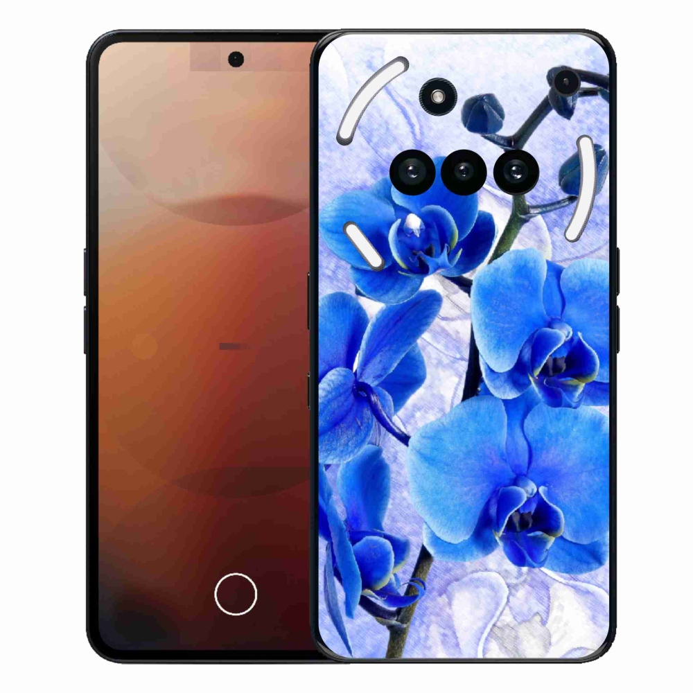 Gelový kryt mmCase na Nothing Phone (3a) - modré květy