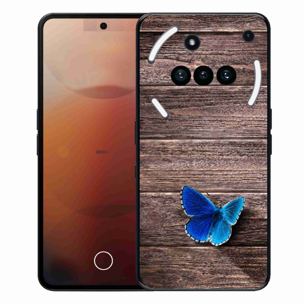Gelový kryt mmCase na Nothing Phone (3a) - modrý motýl 1