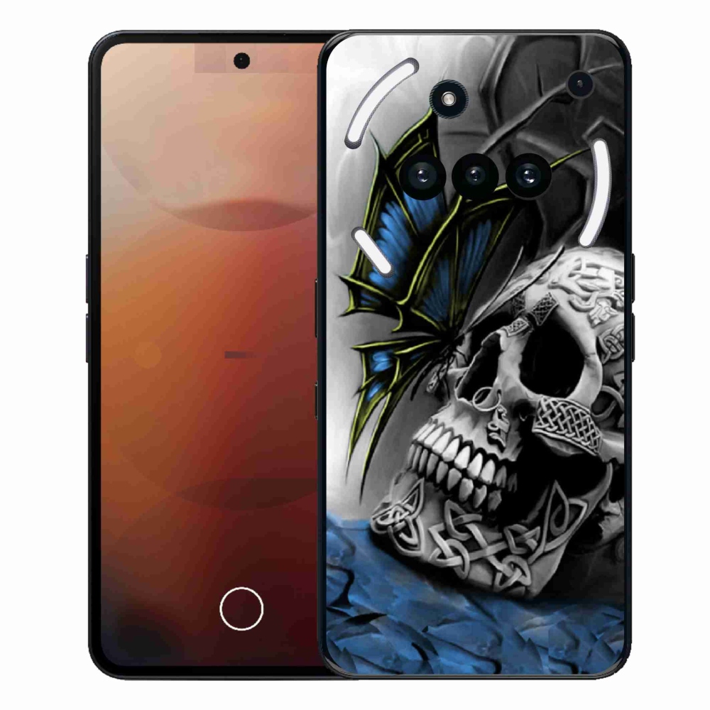 Gelový kryt mmCase na Nothing Phone (3a) - motýl a lebka