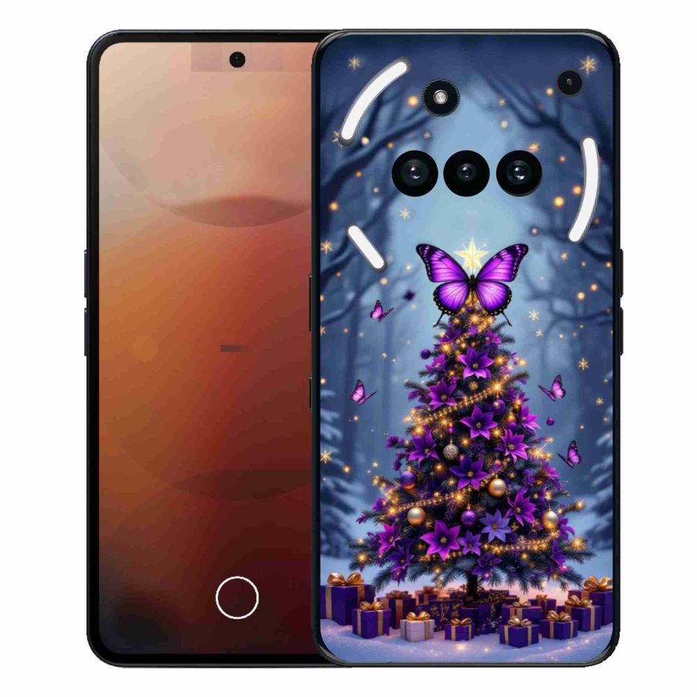 Gelový kryt mmCase na Nothing Phone (3a) - motýlí vánoční stromek