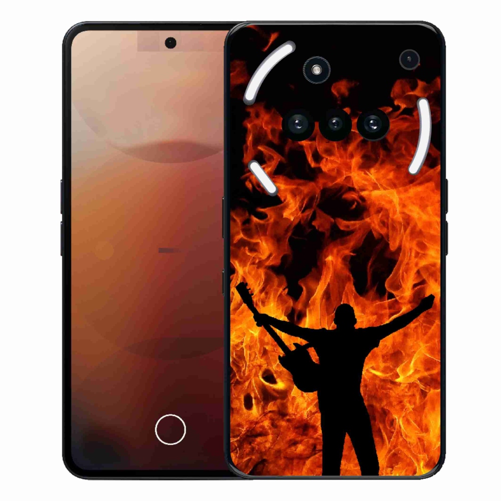 Gelový kryt mmCase na Nothing Phone (3a) - muzikant a oheň