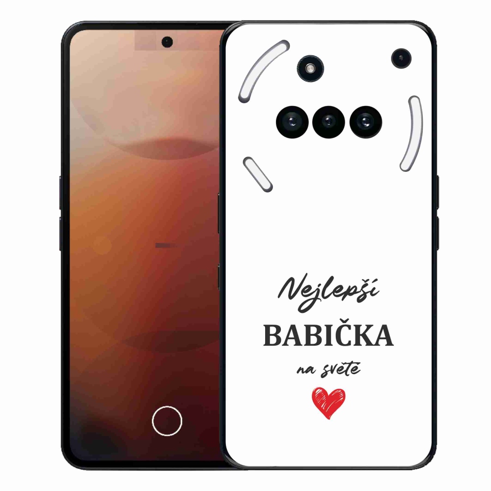 Gelový kryt mmCase na Nothing Phone (3a) - nejlepší babička 1 bílé pozadí