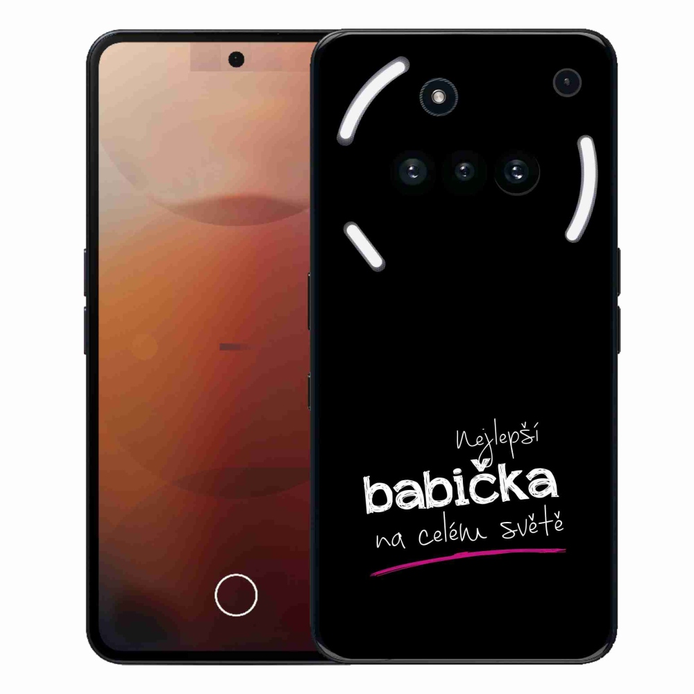 Gelový kryt mmCase na Nothing Phone (3a) - nejlepší babička 4 černé pozadí