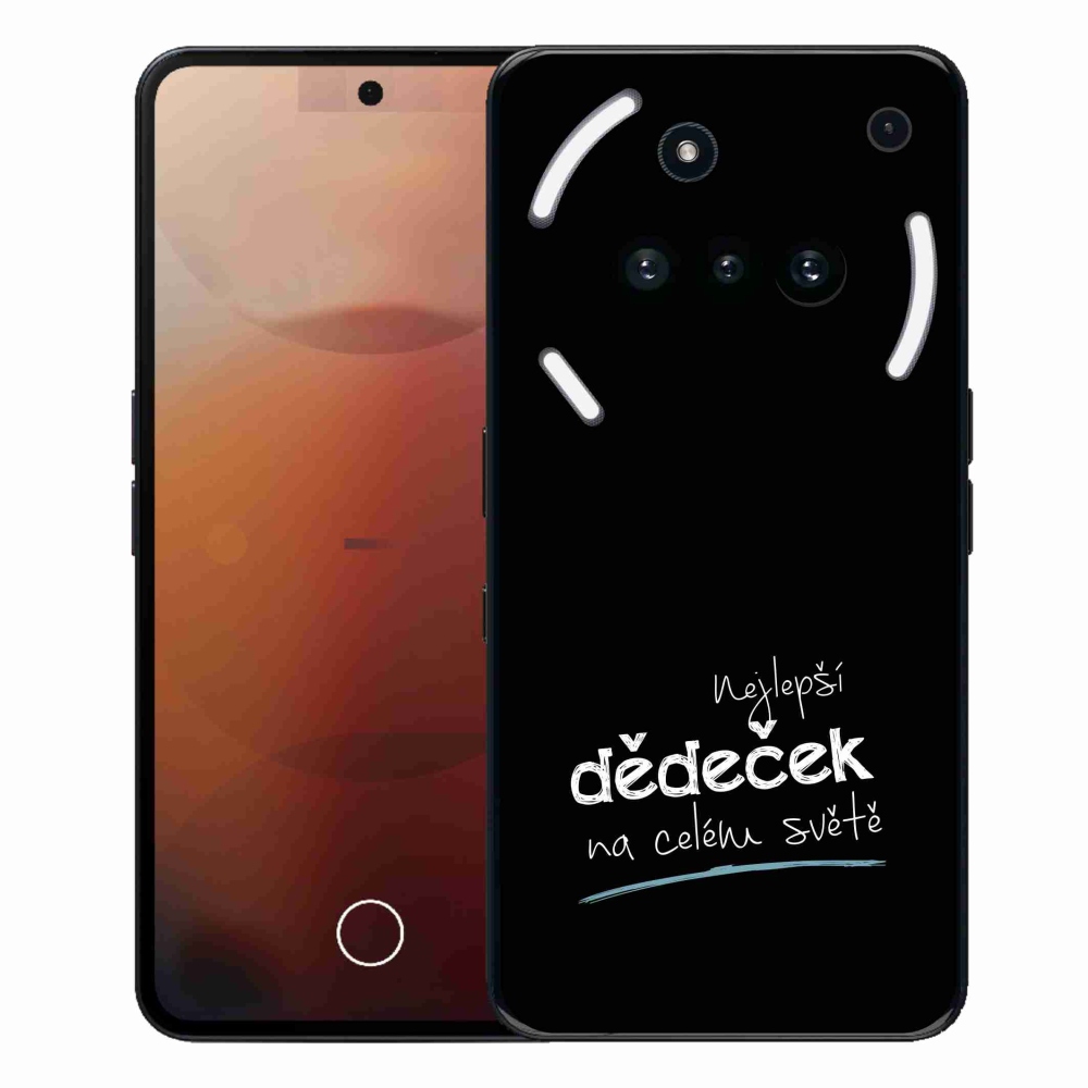 Gelový kryt mmCase na Nothing Phone (3a) - nejlepší dědeček 3 černé pozadí