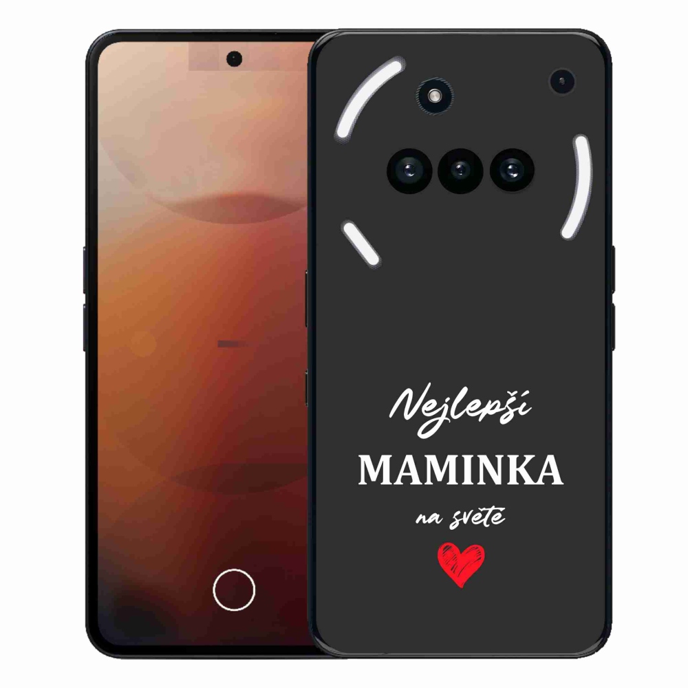 Gelový kryt mmCase na Nothing Phone (3a) - nejlepší maminka 1 černé pozadí