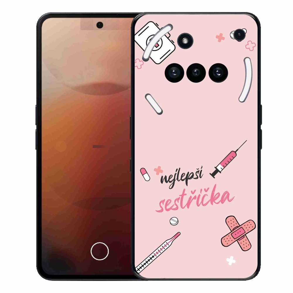 Gelový kryt mmCase na Nothing Phone (3a) - nejlepší sestřička růžové pozadí