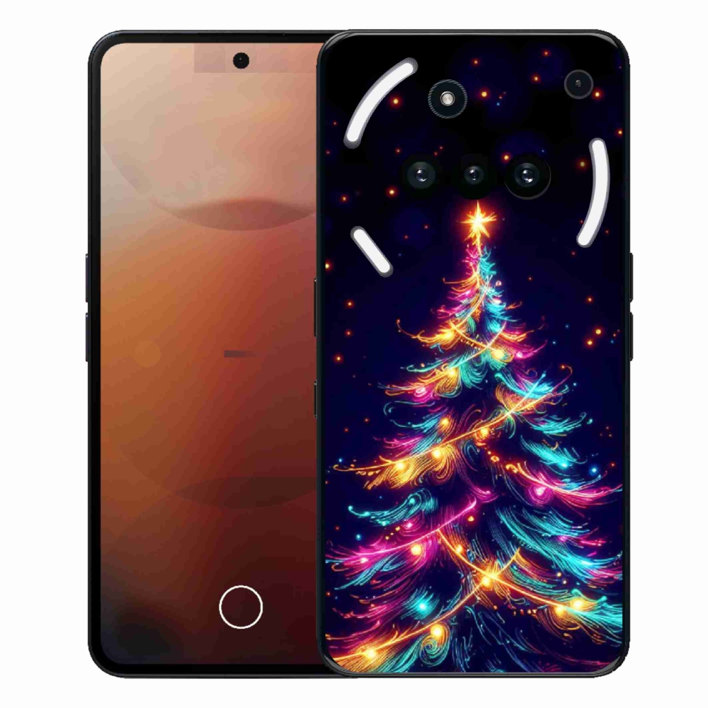 Gelový kryt mmCase na Nothing Phone (3a) - neonový vánoční stromek