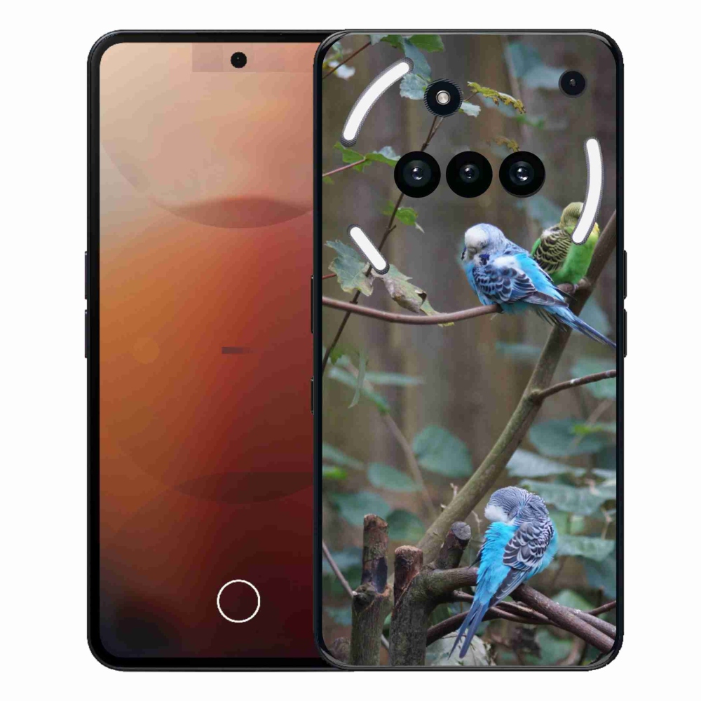Gelový kryt mmCase na Nothing Phone (3a) - papoušci na větvi