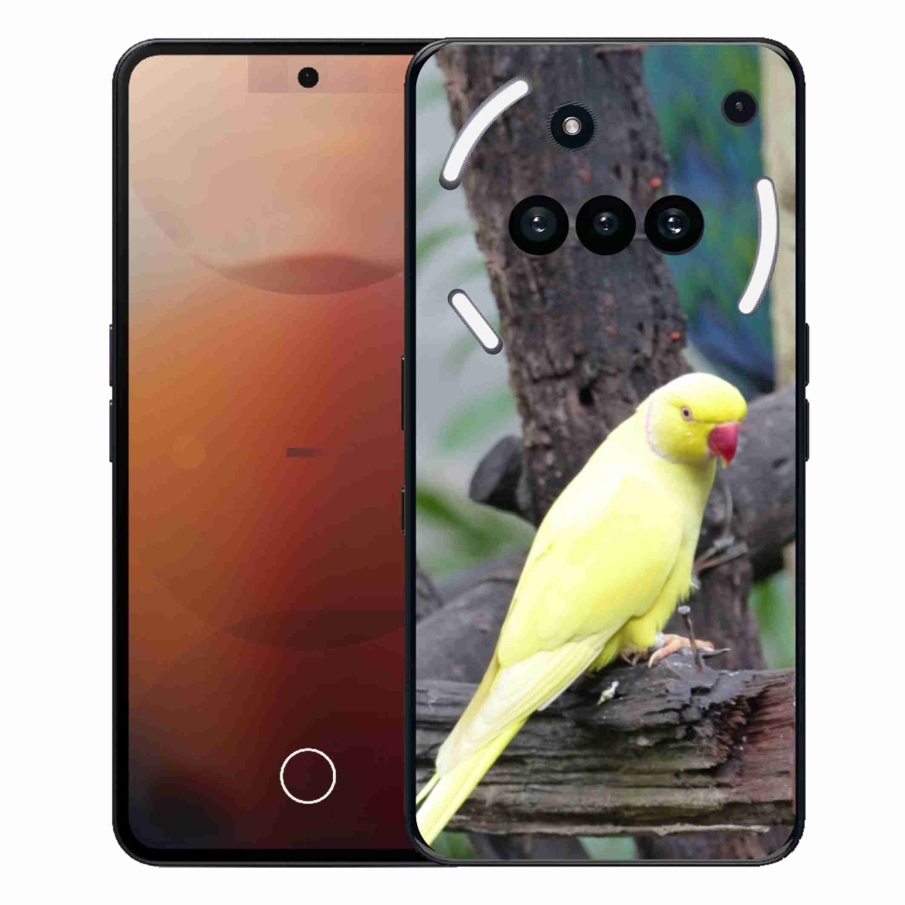 Gelový kryt mmCase na Nothing Phone (3a) - papoušek alexandr žlutý