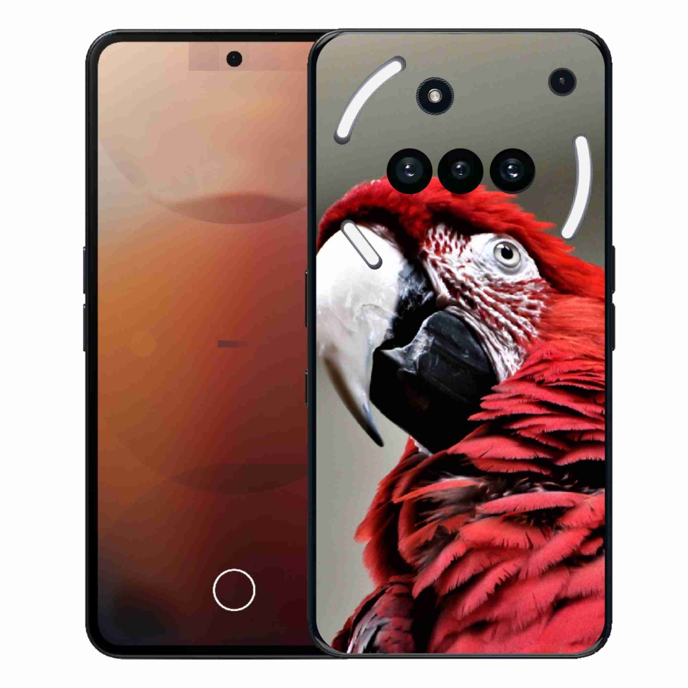Gelový kryt mmCase na Nothing Phone (3a) - papoušek ara červený