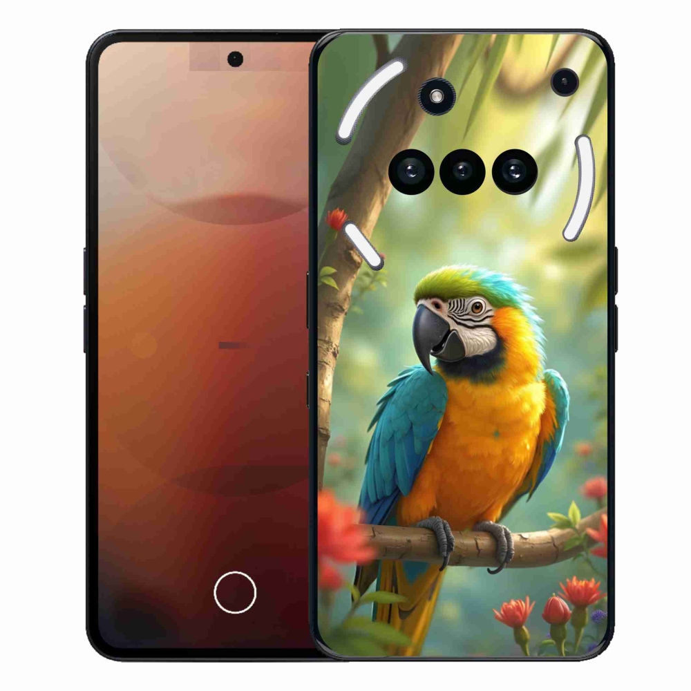 Gelový kryt mmCase na Nothing Phone (3a) - papoušek ara modrožlutá