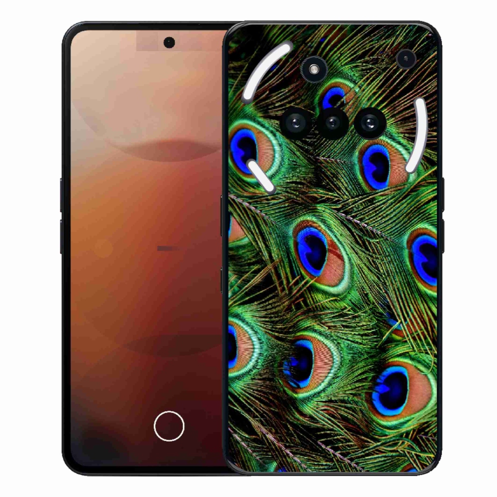 Gelový kryt mmCase na Nothing Phone (3a) - paví peří