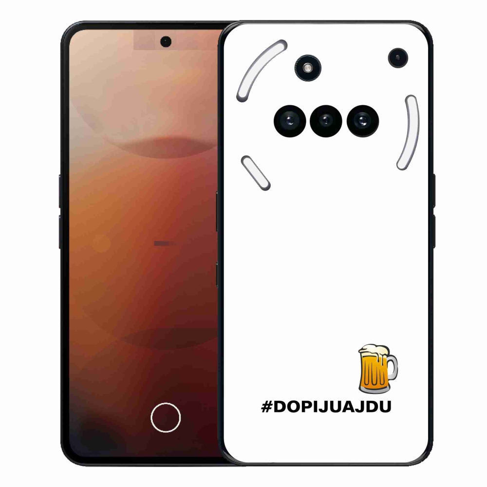 Gelový kryt mmCase na Nothing Phone (3a) - pivní motiv 1 bílé pozadí