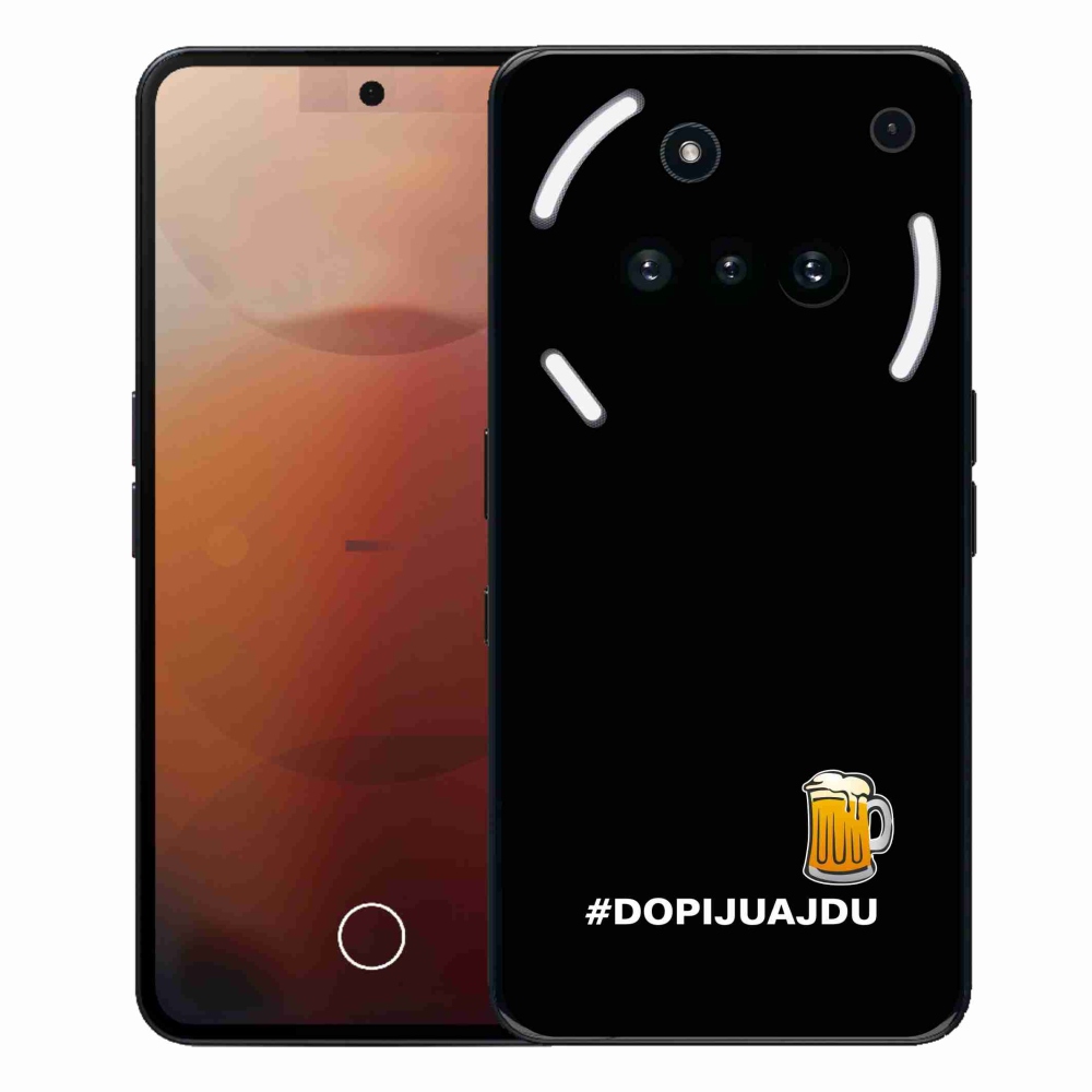 Gelový kryt mmCase na Nothing Phone (3a) - pivní motiv 1 černé pozadí