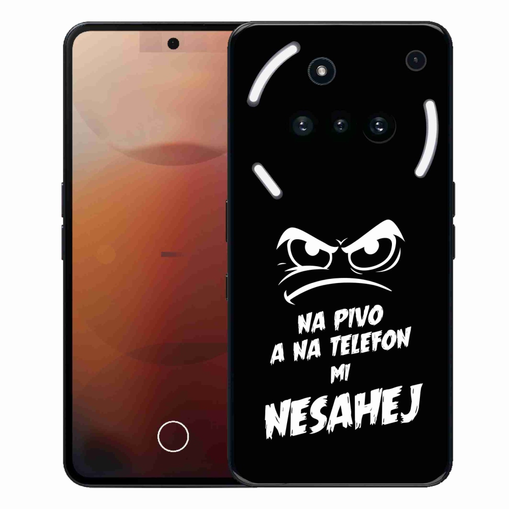 Gelový kryt mmCase na Nothing Phone (3a) - pivní motiv 2 černé pozadí