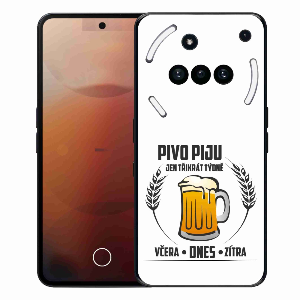 Gelový kryt mmCase na Nothing Phone (3a) - pivní motiv bílé pozadí