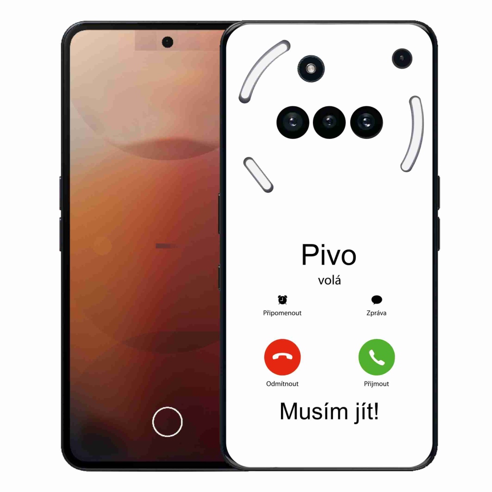 Gelový kryt mmCase na Nothing Phone (3a) - pivo volá bílé pozadí