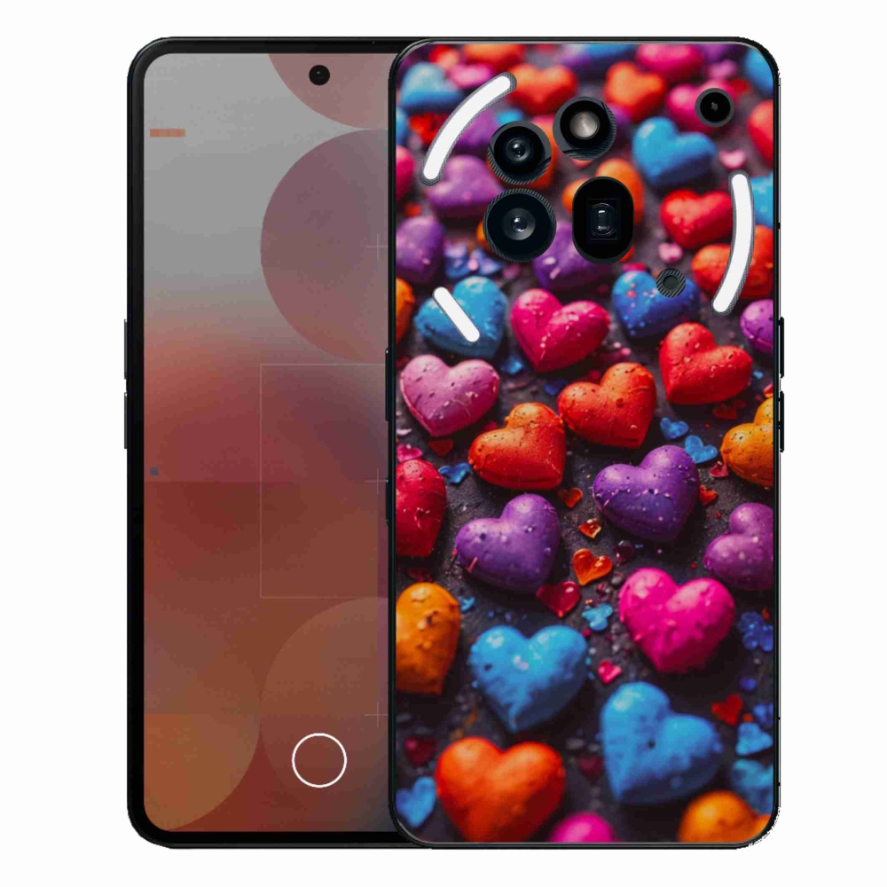 Gelový kryt mmCase na Nothing Phone (3a) Pro - barevná srdce
