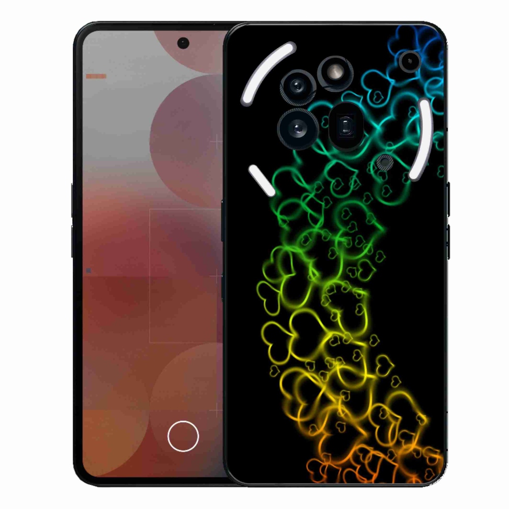 Gelový kryt mmCase na Nothing Phone (3a) Pro - barevná srdíčka