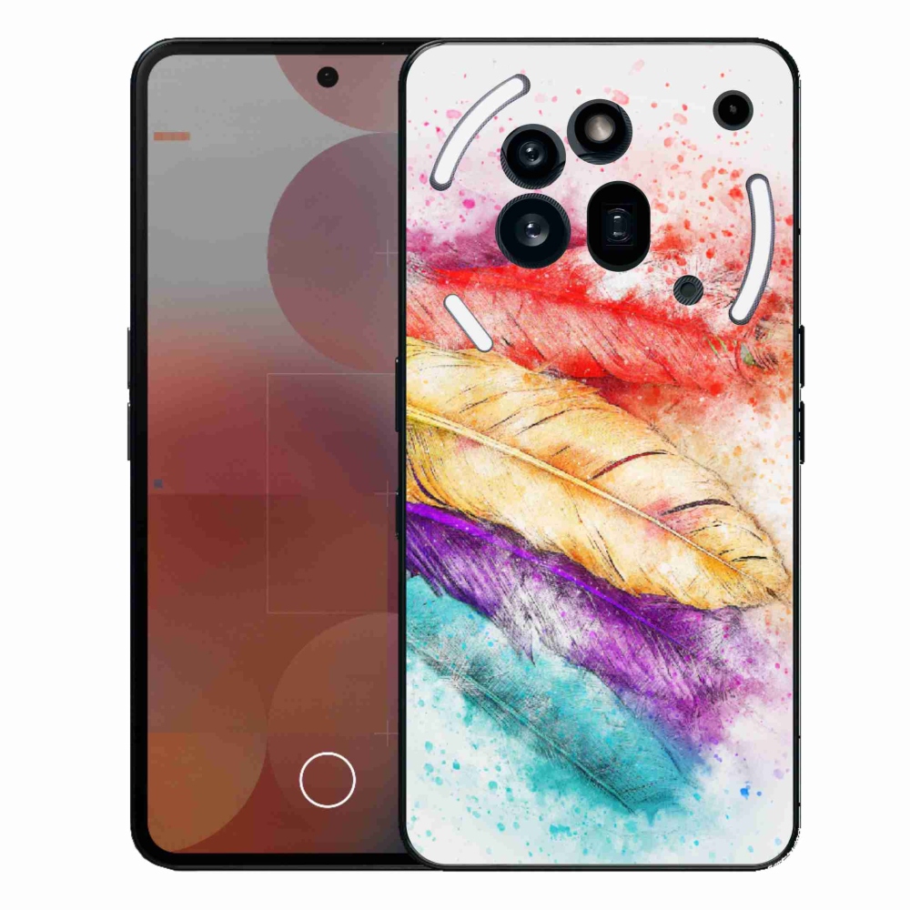 Gelový kryt mmCase na Nothing Phone (3a) Pro - barevné peří