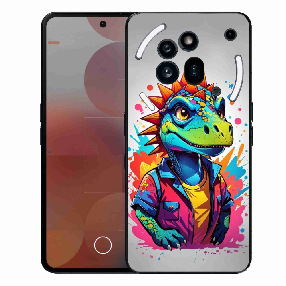 Gelový kryt mmCase na Nothing Phone (3a) Pro - barevný dinosaurus