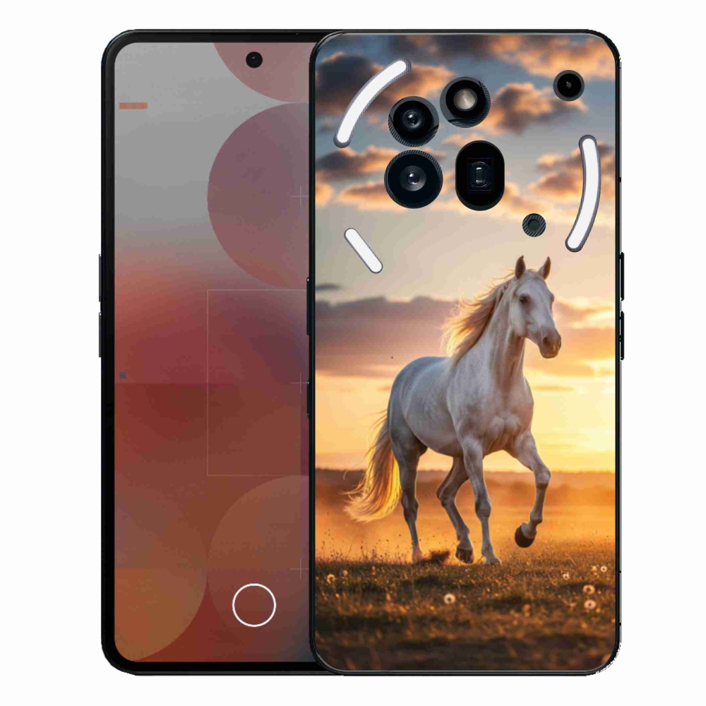 Gelový kryt mmCase na Nothing Phone (3a) Pro - běžící bílý kůň 2