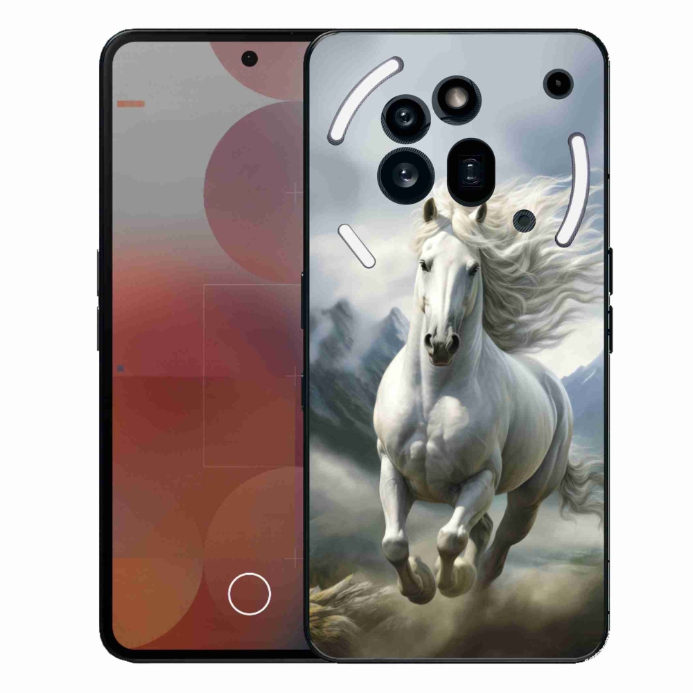 Gelový kryt mmCase na Nothing Phone (3a) Pro - běžící bílý kůň 3