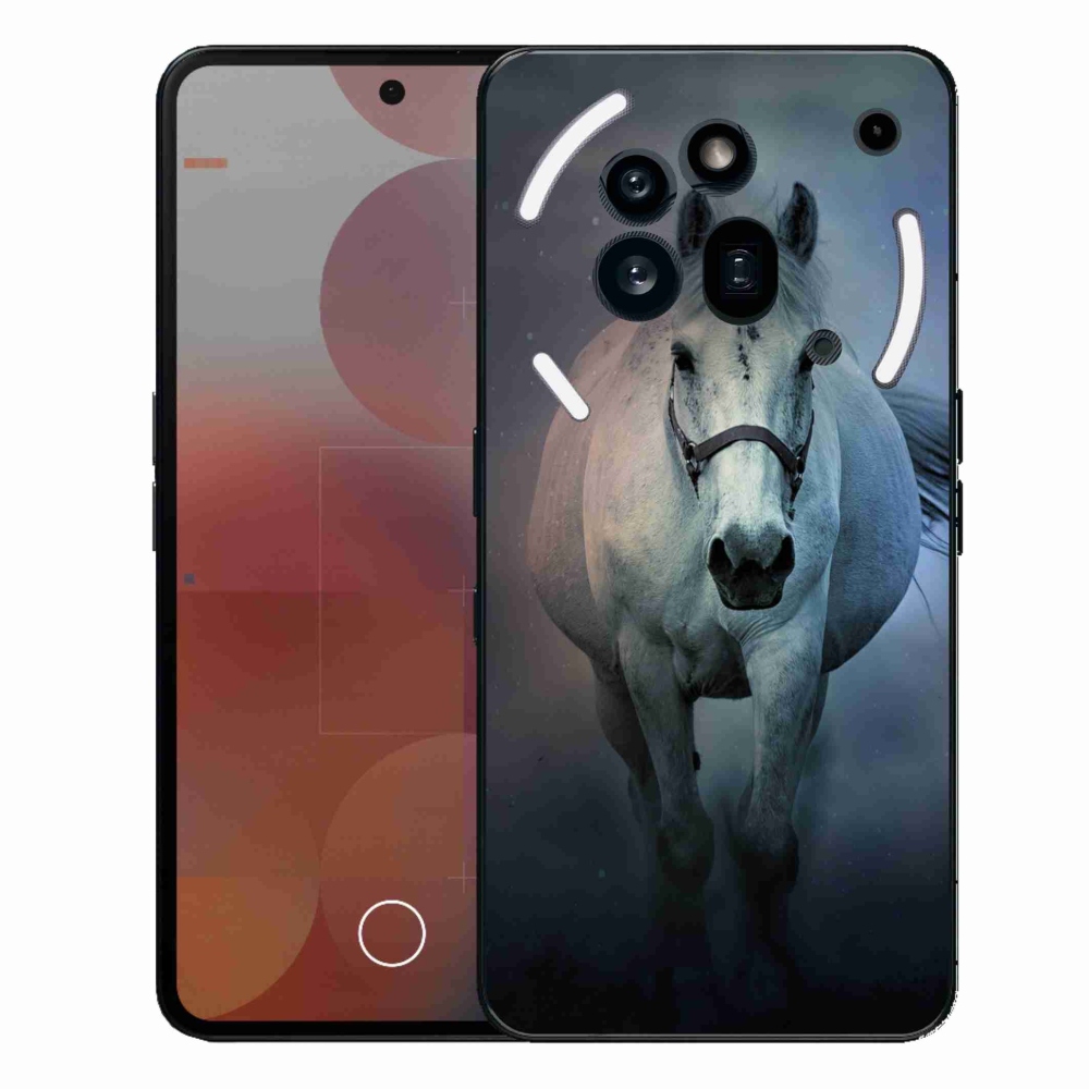 Gelový kryt mmCase na Nothing Phone (3a) Pro - běžící bílý kůň