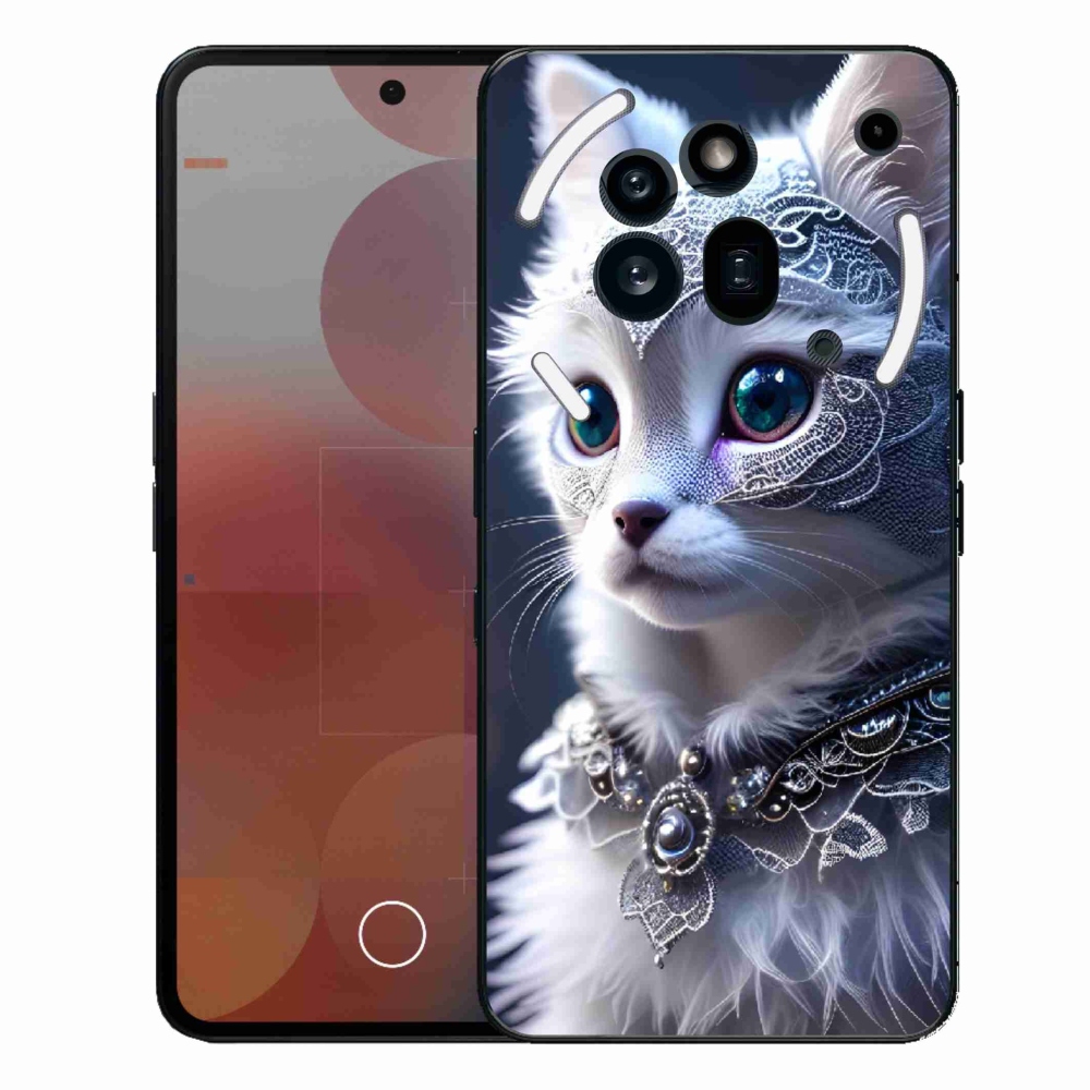 Gelový kryt mmCase na Nothing Phone (3a) Pro - bílá kočka