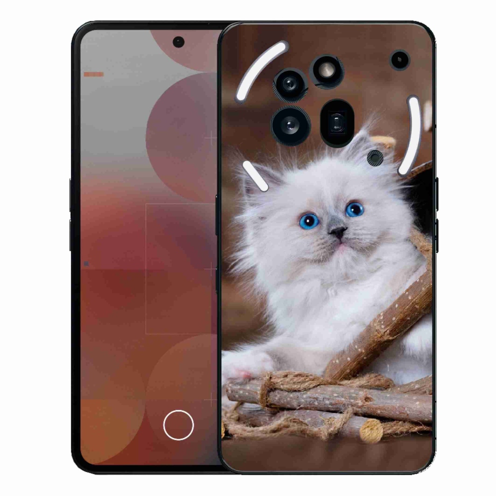 Gelový kryt mmCase na Nothing Phone (3a) Pro - bílé kotě