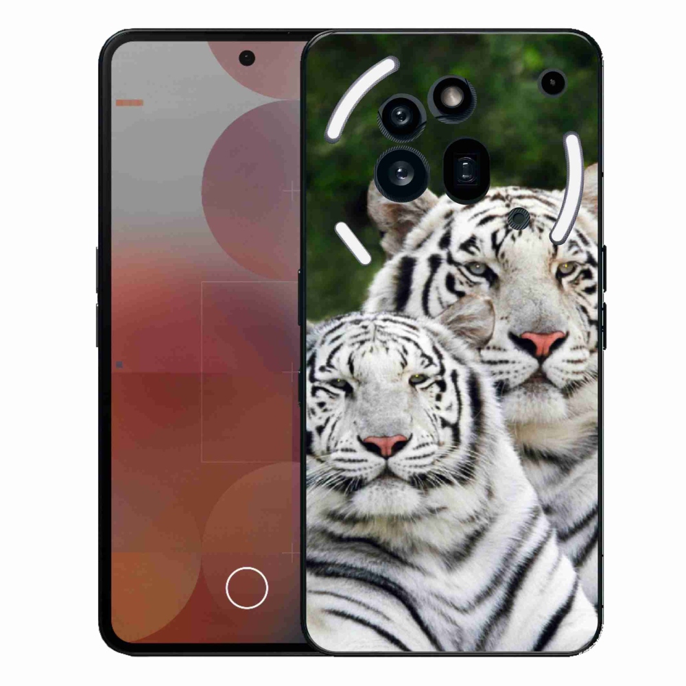 Gelový kryt mmCase na Nothing Phone (3a) Pro - bílí tygři