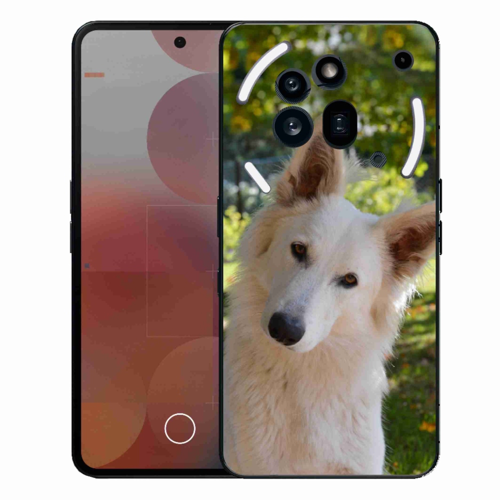 Gelový kryt mmCase na Nothing Phone (3a) Pro - bílý švýcarský ovčák 1
