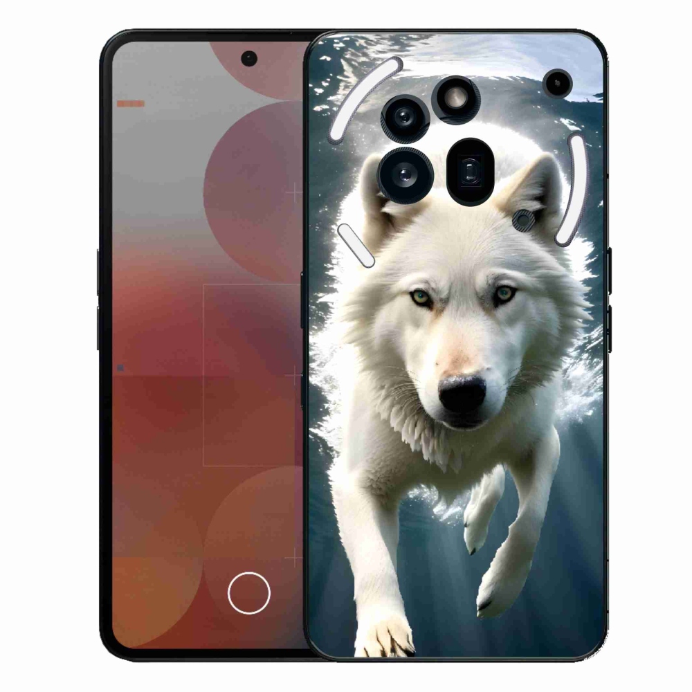 Gelový kryt mmCase na Nothing Phone (3a) Pro - bílý vlk